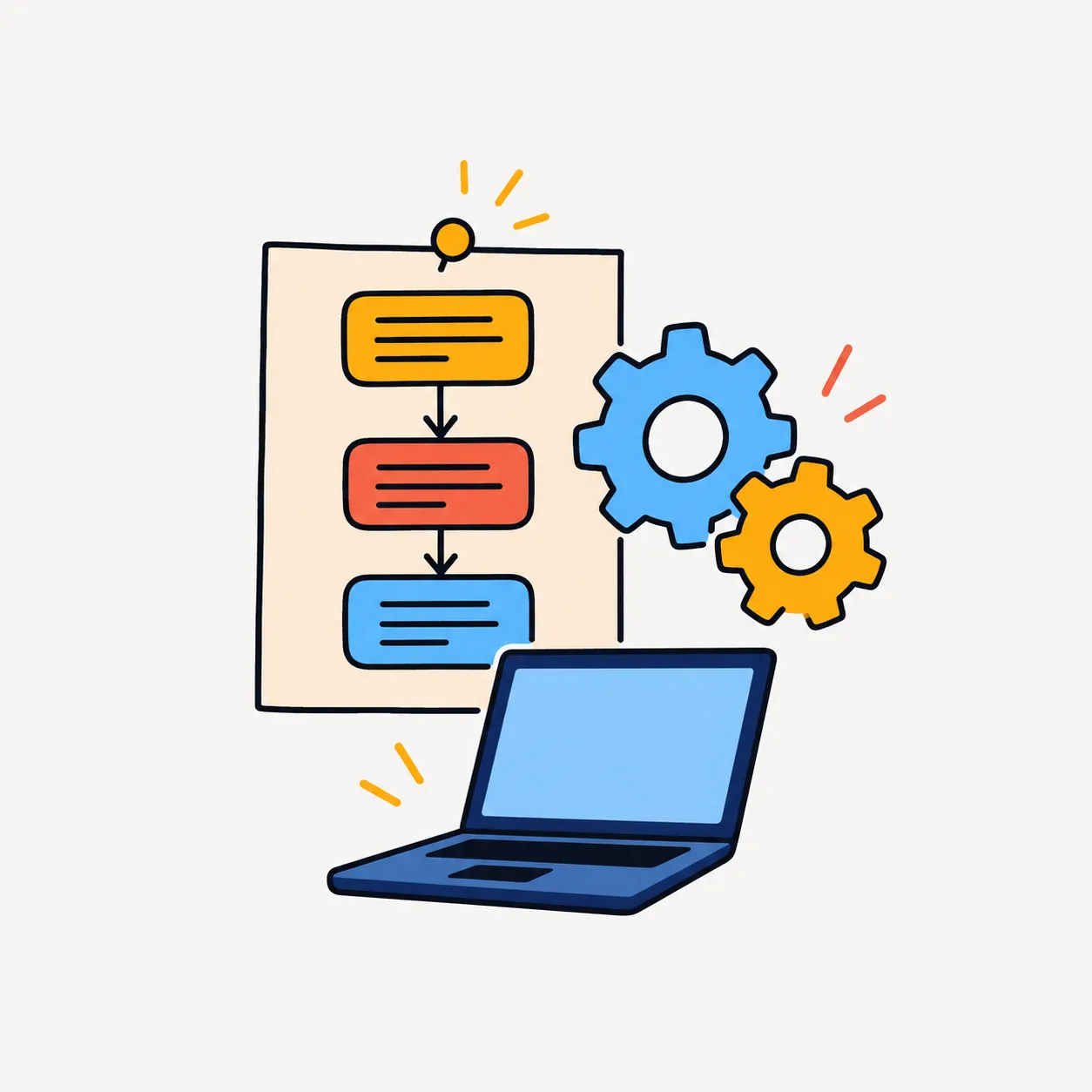 Business process and systems illustration